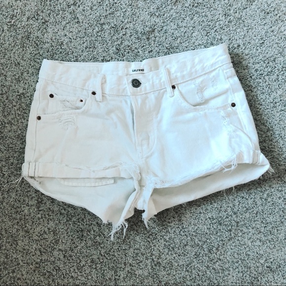 GRLFRND Pants - GRLFRND Adriana Mid-Rise Slouchy White Jean Short